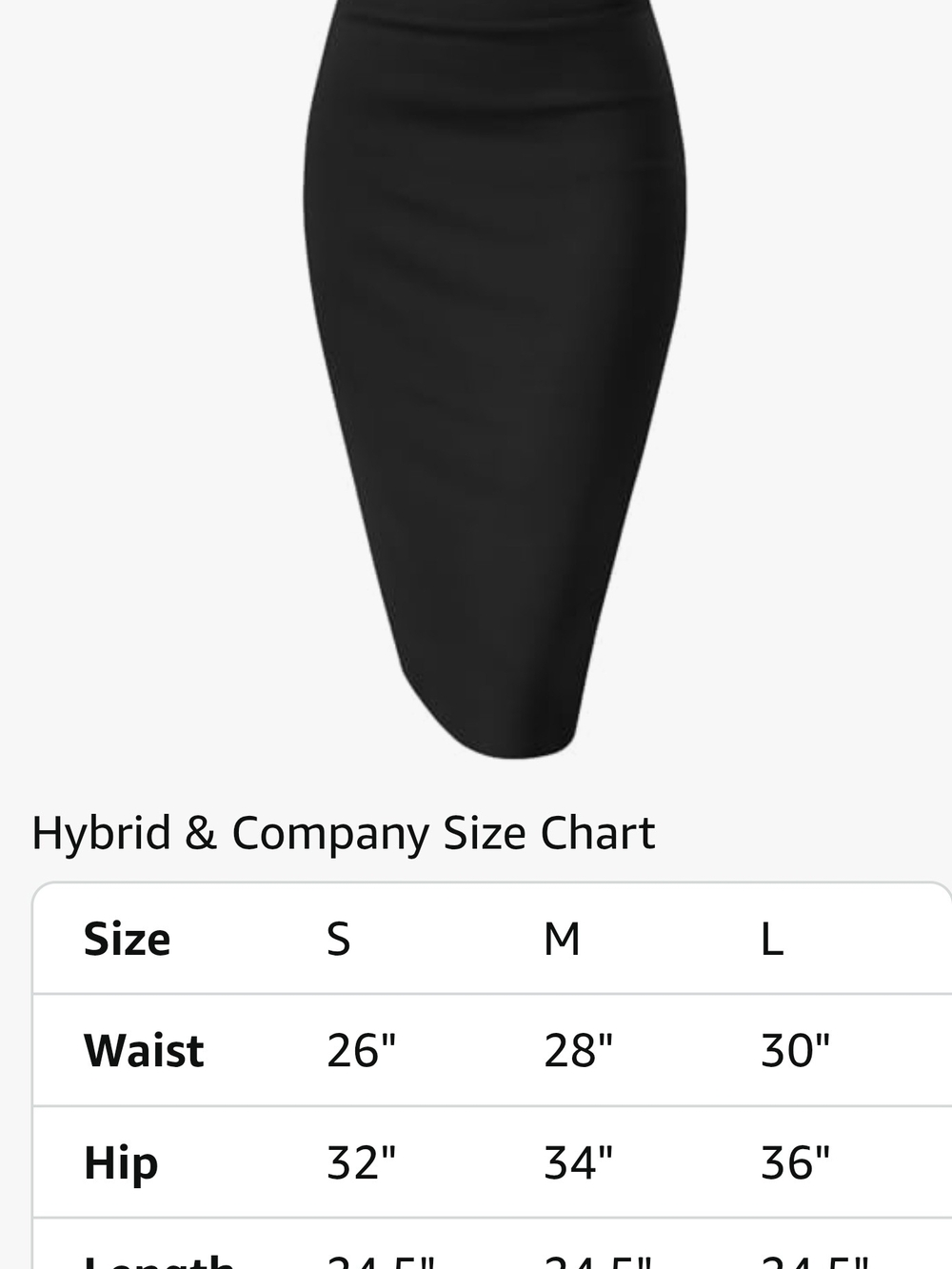 Hybrid & Company Black High-Waist Pencil Skirt